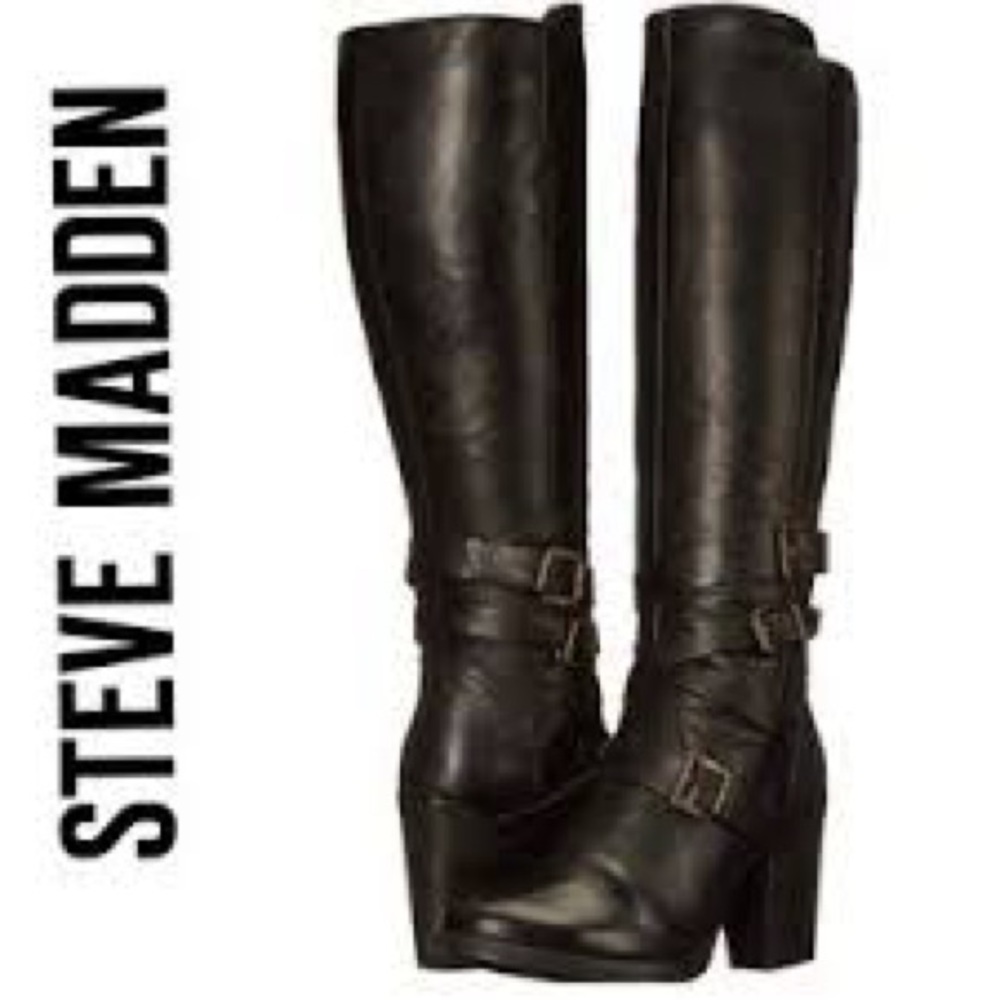 STEVE MADDEN - "York" Leather Harness Boot